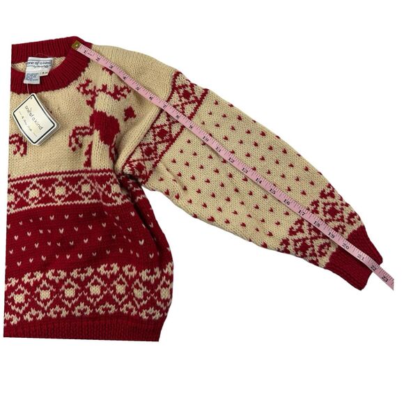 NEW One Of A Kind By Shirley Duffy Handmade Kids Reindeer Sweater 8/10 Medium - Picture 11 of 11